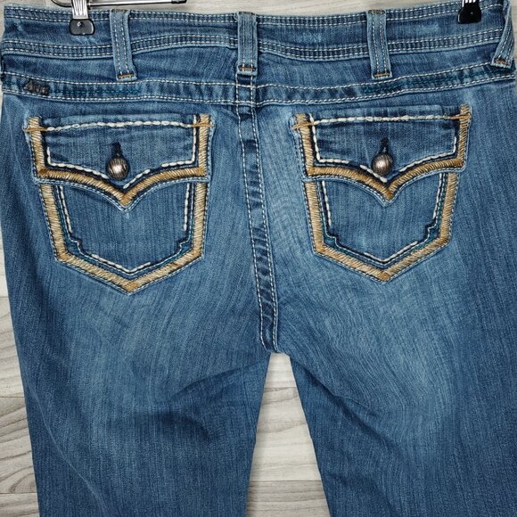 Ariat Women's Ruby Classic Blue Boot Cut Jeans Size 33x32 Charm Zipper - Picture 9 of 16
